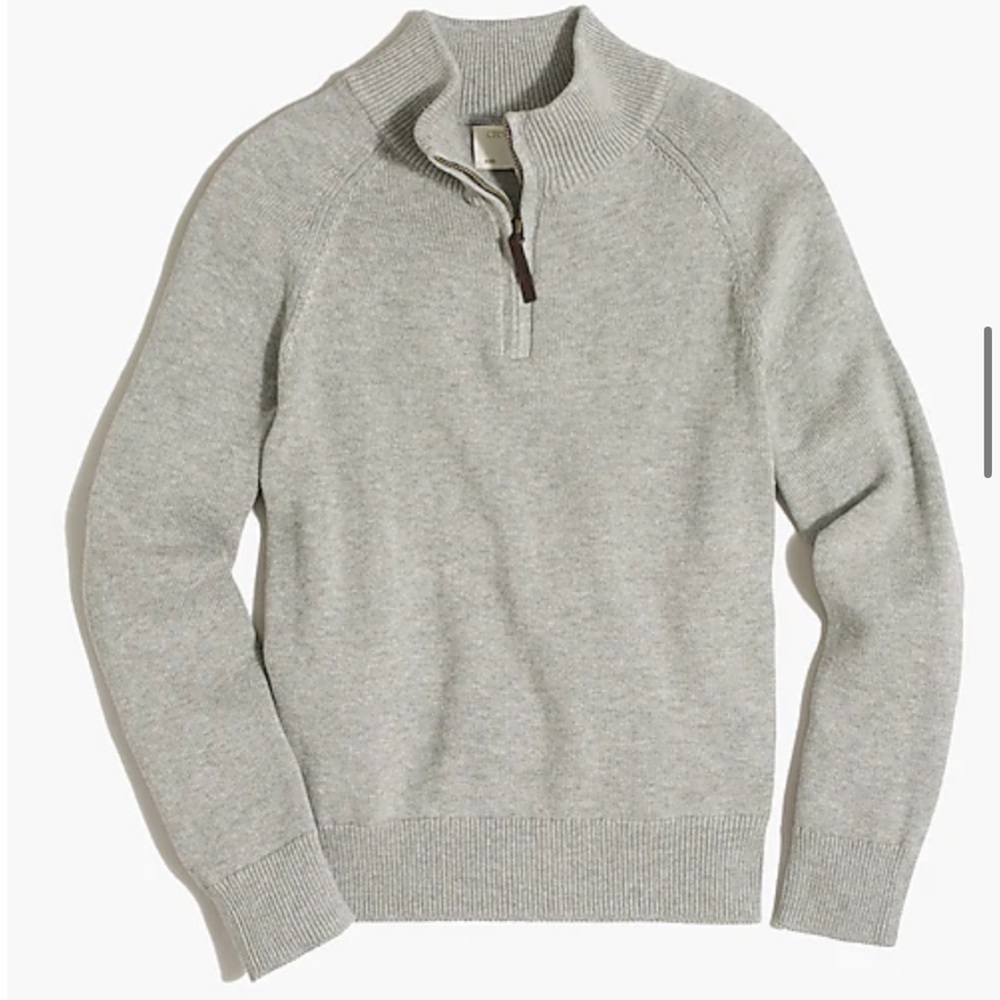 J. Crew Light Gray Kids' Half-Zip Sweater